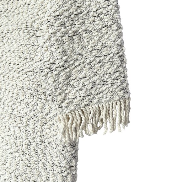 Ali Miles Cowl Neck Textured Sweater Womens PM Fringe Accents Soft Chic Modern - Picture 4 of 11